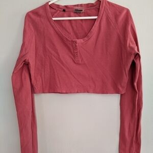 𝅺GYMSHARK Long Sleeve Crop Top Medium Gym Athletic Wear Gymwear